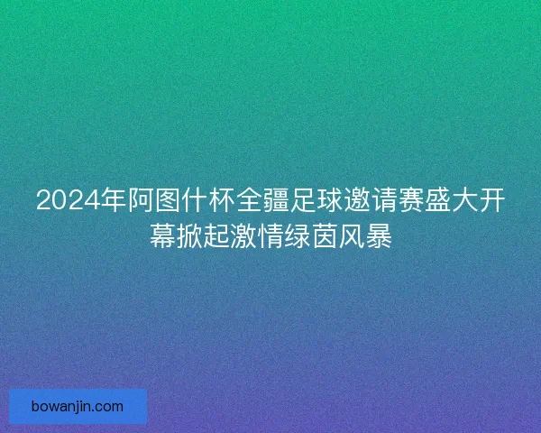 2024年阿图什杯全疆足球邀请赛盛大开幕掀起激情绿茵风暴 2024年阿图什杯全疆足球邀请赛盛大开幕掀起激情绿茵风暴