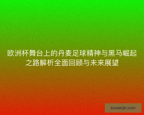 欧洲杯舞台上的丹麦足球精神与黑马崛起之路解析全面回顾与未来展望