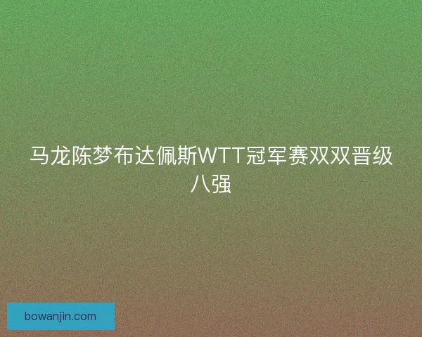 马龙陈梦布达佩斯WTT冠军赛双双晋级八强